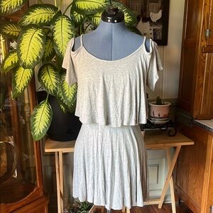 Gray Cold Shoulder Dress